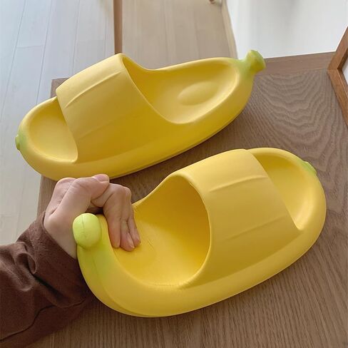 Banana Slippers, Funny Slides Sandals, Cloud Slides for Women Men, Summer Cute Cartoon Fruit Pillow Shower Pool Slippers for Indoor in Saudi Arabia