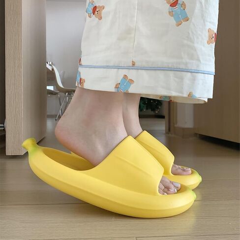 Banana Slippers, Funny Slides Sandals, Cloud Slides for Women Men, Summer Cute Cartoon Fruit Pillow Shower Pool Slippers for Indoor in Saudi Arabia