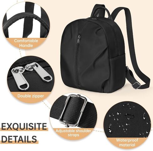 Mini Backpack Purse Small Cute Women Bag Lightweight Daypack for Travel (Beige) in Saudi Arabia