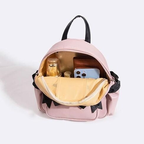 Pokn Jirai Kei Kawaii Bag Gothic Cute Bag Mini Leather Backpack Fashion Small Daypacks Purse for Women Cutecore (Pink) in Saudi Arabia