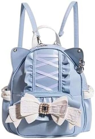Pokn Jirai Kei Kawaii Bag Gothic Cute Bag Mini Leather Backpack Fashion Small Daypacks Purse for Women Cutecore (Pink) in Saudi Arabia
