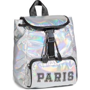 Paris Hilton Paxton Small Drawstring Rucksack Fashion Backpack, Light Pink