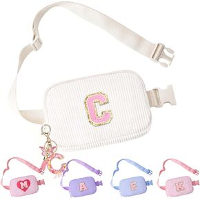 Birthday Gifts for Teenager Girls Kids - Personalized Belt Bag for Girls Women Fashion Waist Packs Trendy Travel Fanny Pack Crossbody Bags with with Initial Letter Patch Cute Stuff A