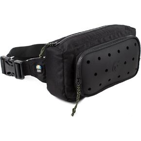 Fanny Pack for Women, Men, Teens – Insulated Waist Bag with Charms Customization Panel – Adjustable Hip Pack for Travel, Hiking, Gym – Fashion Fanny Pack Crossbody (Black)