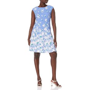 London Times Cap's Cap Sleeve Fit and Flare-Elegant Summer Cocktail Garden Garden Garden Guest Dress