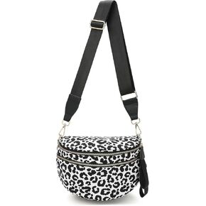Spacious Checkered Crossbody Bum Bag，Nylon Crossbody Bag with Adjustable Strap for Women，Checkered Purse, Fanny Pack