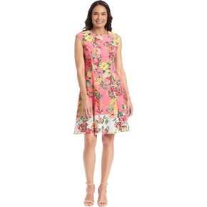 London Times Women's Cap Sleeve Fit and Flare-Elegant Summer Cocktail Graduation Garden Party Wedding Guest Dress in Kuwait