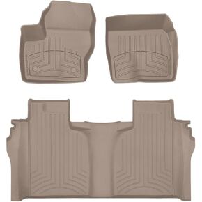 Weathertech Floorliner HP مخصص FIT FLOOR MATS لـ Silverado 1500 LTD ، 2500HD/3500HD ، 1500 Sierra 1500 ، 1500 Limited (Crewcab ، Bucket) ، 2500HD/3500HD ، 1st Row & 2nd Row (441436-1-2im) ، Black