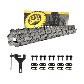 SFR 520 Motocycle Chain Gold 120 Link High Performance H-X Series X-Ring Chain with Connecting Link for Motorcycle Bicycle Go Kart Mini Trail Bike