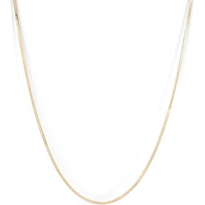 JENNY BIRD Zeina Slim Flat Snake Chain Necklace | High Polish Gold, Lobster Clasp | Sleek, Chunky Designer Jewelry for Women