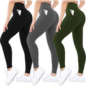 Diravo 3 pack leggings leggings للنساء ، لباس ضيق زبداني سراويل مكافحة بطن ناعمة مبطنة Legging Legging for Yoga Workout Athletic