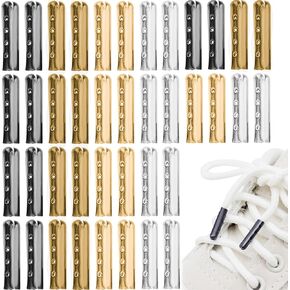 40 pcs aglets aglets metal for أربطة أربطة 4 ثقوب إصلاح hoelace aglets حذاء الدانتيل نهايات الاستبدال لإصلاح DIY وتصميم حذاء رياضة سراويل هوديس سلسلة ، 3x19mm (4 ألوان
