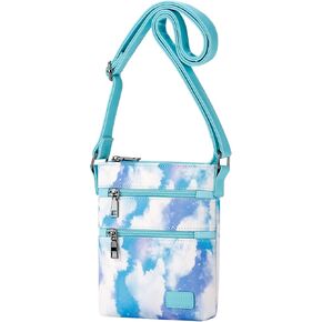 Choco Mocha Leather Crossbody Purse for Girls Triple Zipper