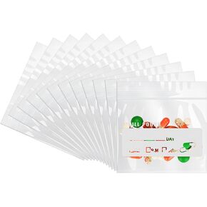 Pill Pouch Bags for Travel (120 Pack), 6 Mil BPA Free Reusable Pill Bags 3 x 2.75 inch for Medicine with Write on Label Clear Ziplock Seal Waterproof AM PM Pill Baggies for Medicine Organizer