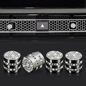 TOMALL Bling AC Vent Outlet Button Cover Compatible with Honda Civic 2022-2024 4 Pcs AC Air Vent Knob Outer Air Conditioning Ring Cap A/C Vent Outer Cover Trim Decoration Interior Accessories for Car