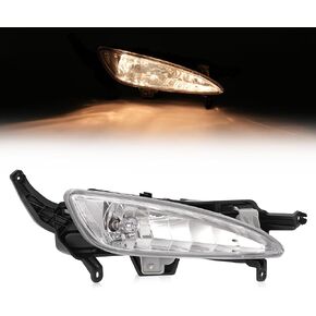 HECASA Fog Light Compatible with 2011-2013 Kia Optima LX EX Bumper Driving Fog Lamps Left & Right Side Clear Lens Plastic Replacement for KI2593124 922022T010 KI2592124 922012T010 w/Switch Wiring