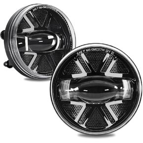 LED Fog Lights Compatible with The Following Models: 2007-2014 GMC Sierra 1500 2500HD 3500HD, Fog Lamp Assembly Kit for Truck Bumper Driving Lamps Replacement (Black, Pack of 2)