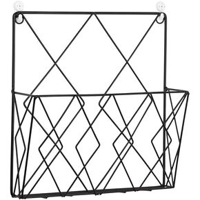 Wall Mounted Magazine File Rack Organizer, Hanging Document Rack, Metal Wire Wall Mounted Magazine Folder Holder Rack for Magazines Novels Recipes