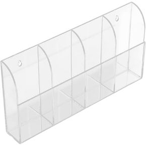 4 Case Storage Box Acrylic Organizer Wall Mount Organizer with 4 Compartment Air Conditioner Remote Control Holder Mobile Phone Storage Box for Home Office Living Room Bedroom
