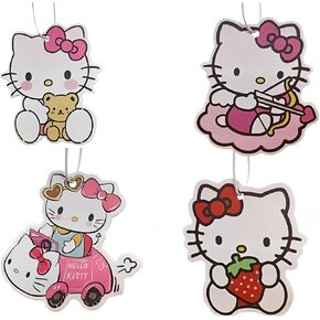4 Pack Cute Car Air Freshener - Hanging Fresheners for Car Interior & Room Decorations, Funny Decor (Strawberry)