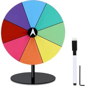 Airpark Spinning Prize Wheel for Fortune 8 Inch Dry Erase Tabletop All-Metal Roulette Wheel for Personal Use, Parties and Carnival Games