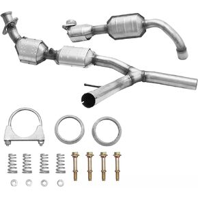 Lym Apex Catalytic Converter Compatible with Ford F150 F-150 5.4L V8 4WD 2004-2008, Lincoln Mark LT 5.4L V8 4WD 2006-2008, Left and Right Catalytic Converter Set Replace 50553 53569