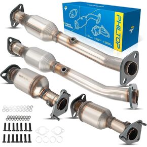 PHILTOP Front and Rear Catalytic Converter Compatible with 2005-2019 Frontier/Pathfinder/Xterra/Equator 4.0L, 2012-2017 NV2500/ NV1500/ NV3500 4.0L - Replace# 16468, 16467, 16400, 16399(EPA Compliant)