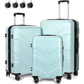 Luggage Sets Carry on Suitcase & Repalcement Luggage Wheels 4 Pcs