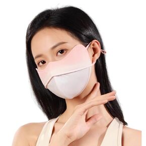 Flickerglimmer Women Summer Summer Sun Sunge Mask Accle Trevable Silk Silk Fabric UV مقاومة للارتداء في الهواء الطلق قيمة جمالية عالية (أرجوانية)