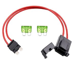 ZOOKOTO 32V 16 AWG Specialized Car Fuse Holder Connector 10A, Standard ATO Blade Type Fuse Holder for Standard ATM Fusebox Panels, with 2Pcs 10A Fuses,11.5 Inch