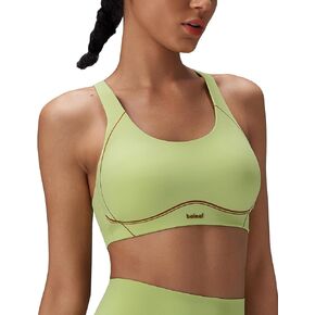 baleaf Freeleaf Broadway Womens High Impact Sports Bra, Wirefree Padded Spaghetti Strap Dance Yoga Workout Bra