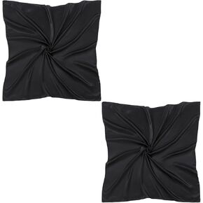 2 Pack 35" Women Large Satin Square Scarves Silk Like Feeling Fashion Headscarf Hair Neck Wrapping Scarves