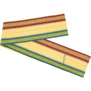 Cotton for Pooja Angvastram/Gamcha/Shawl/Melmundu/Uthareeyam/for Men Used During Indian Traditional Festival Temple Decoration Home Decor(Size:- 70" X 35") (White)