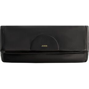 Jason Wu Women's Fold-Over Leather Clutch Bag, Black, One Size