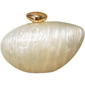 Pearl Clutch Purse Acrylic Shell Clutch Bag Bridal Purse for Women Wedding Party