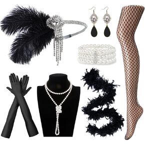 1920s Accessories for Women Flapper Great Gatsby Roaring 20s Costume Accessories Set