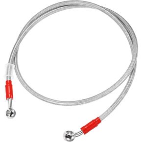 120cm 47.24" 10mm ID Motorcycle Hydraulic Brake Line Oil Hose Pipe 28° 0° Stainless Steel Braided Cable for ATV Motocross Sport Bikes Silver Tone Replacement