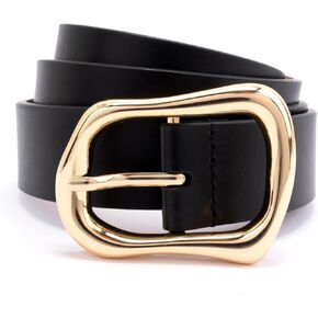 kate spade new york Women's 1.20 Inch Belt with Molten Metal Buckle, Leather Accessory, Adjustable Sizing