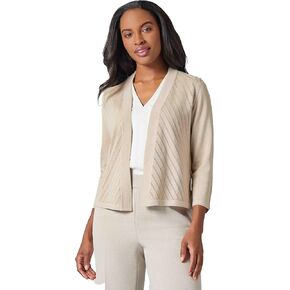 Kasper Women's Diagonal Stitch Short Cardigan