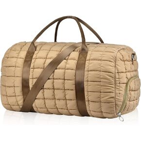 Dimayar Puffer Duffle Bag for Travel – 22"x14"x9" Airline-Approved, Puffy Weekender Bag for Women with Shoe Compartment, 40L