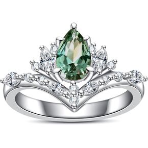 4CT-8CT Cubic Zirconia Cocktail Rings Pear Cut/Heart Cut/Radiant Cut 5A Grade Simulated Diamond CZ Statement Engagement Promise Ring for Women