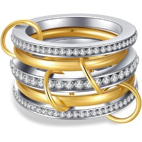 Stackable Rings for Women – 14k Gold Plated CZ Cubic Zirconia,Gold Knuckle Rings for Womens Stackable Ring Set