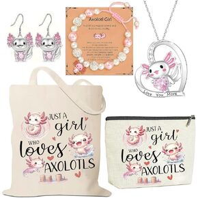Axolotl Lover Gifts - Cute Axolotl Accessories Set for Girls Daughter Granddaughter Niece Birthday Christmas Graduation Gifts