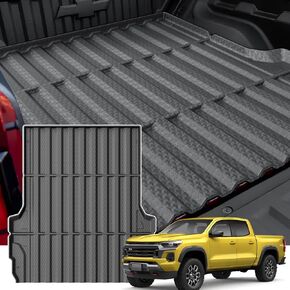 KUST Truck Bed Mat for 2023 2024 2025 Chevy/Chevrolet Colorado/GMC Canyon, 5FT Bed Liner All Weather Protection TPE Rubber Car Mat High Edge Heavy Duty