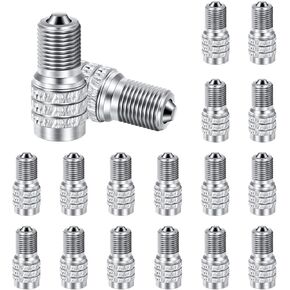 20 Pcs Double Seal Metal Valve Stem Caps for High Pressure Truck, Car, RV, Semi, Bus, Motorcycle Tires (Silver)
