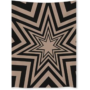 Black and Beige Geometric Star Tapestry Y2k Aesthetic Downtown Girl Wall Hanging Vintage Trendy Hippie Wall Art for Women Girls Gift Living Room Bedroom Wall Decor 30x40 inch