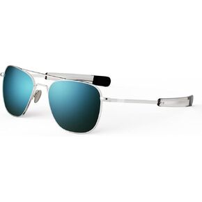 Randolph USA | 23k White Gold Classic Aviator Sunglasses for Men or Women Polarized 100% UV