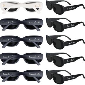 LotsBuyLots 10 Pack Retro Rectangle Sunglasses Women Vintage Square Glasses for Bachelorette Party Favors Bridesmaid Gifts