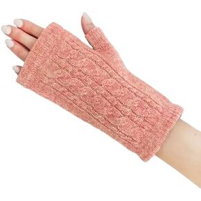 Milieu Smartphone Gloves Silk Wool Hand Warmer Women's Cable Knit Fingerless Autumn/Winter