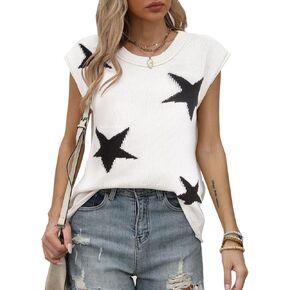 Alsol Lamesa Women’s Cap Sleeve Sweater Vest Knit Lightweight Pullover Sweaters Crewneck Tank Tops in Kuwait